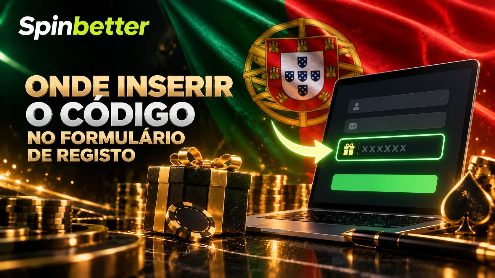 Formulário de registo com o campo reservado ao código promocional