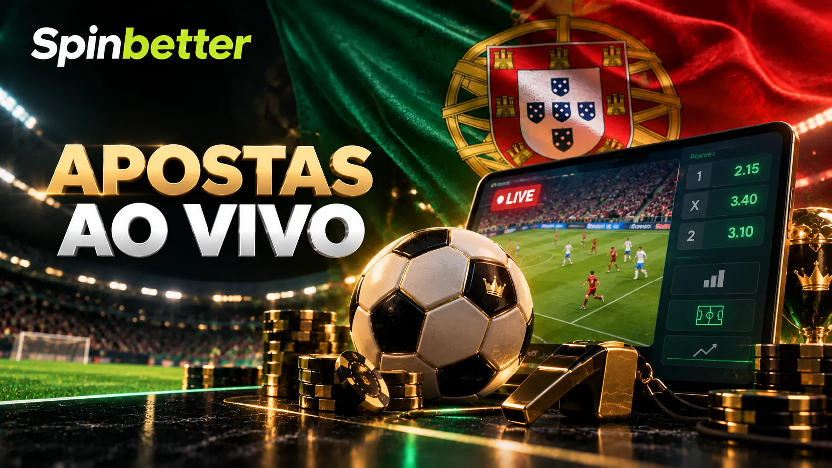Painel de apostas ao vivo com as quotas de um jogo em curso